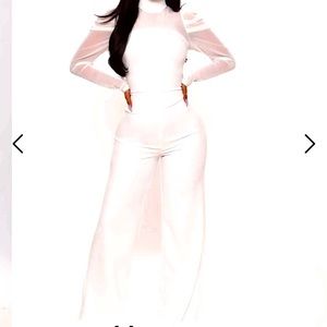 White fashionnova jumpsuit new with tags